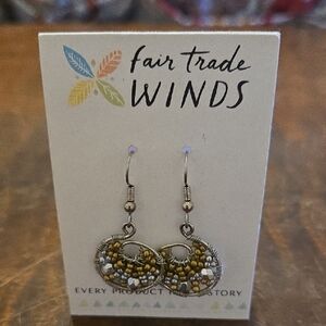Gold and Silver Beaded Earrings